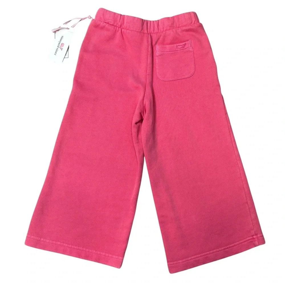 Vineyard Vines Pink French Terry Wide Leg Pants - size‎ 5 NEW - Picture 2 of 6